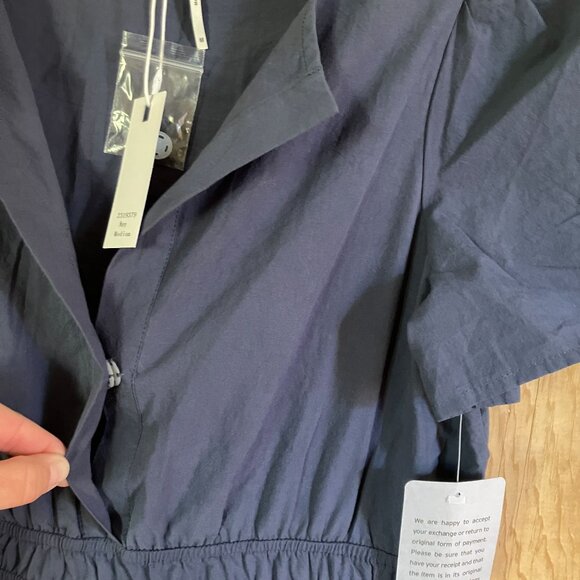 STITCHDROP Womens Tempe Cotton Tiered 100% Cotton Midi Dress Medium Blue SP NWT - Picture 6 of 12